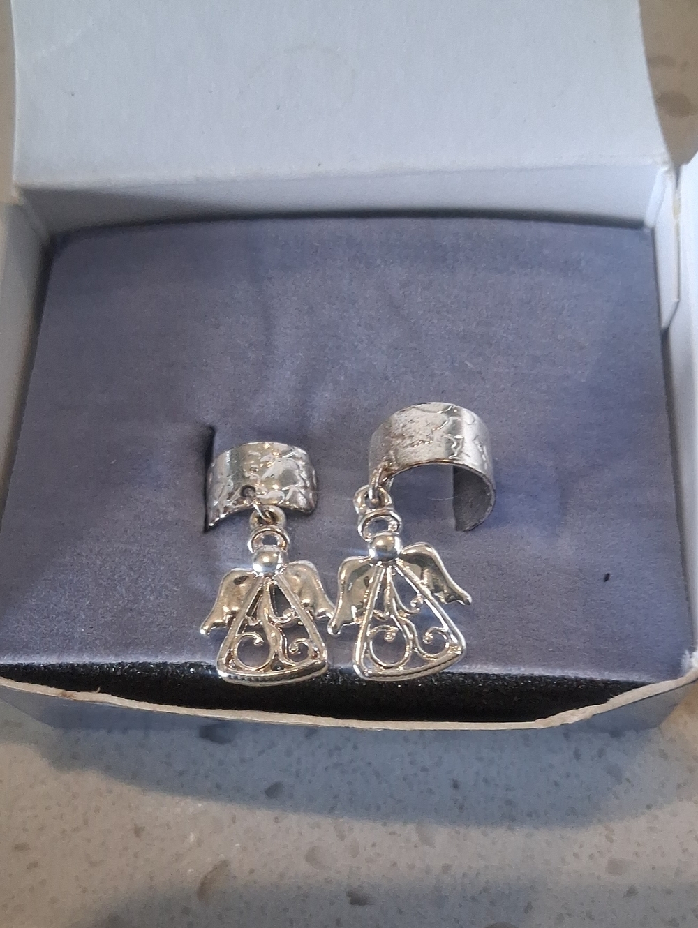 Avon Silver Plated Angel Earring Cuffs